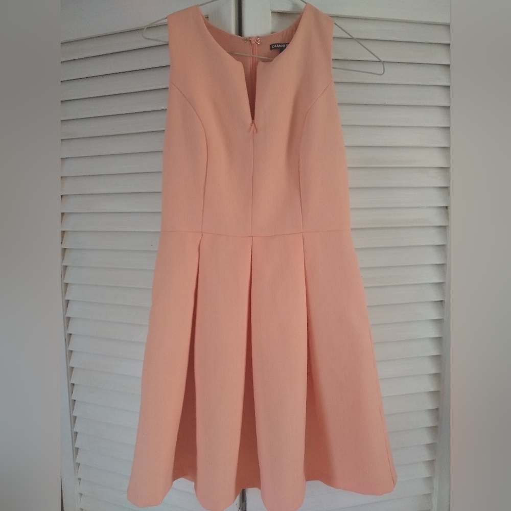 Gianni Bini Blush Peach High Neck Fit and Flare Dress in SIZE XS